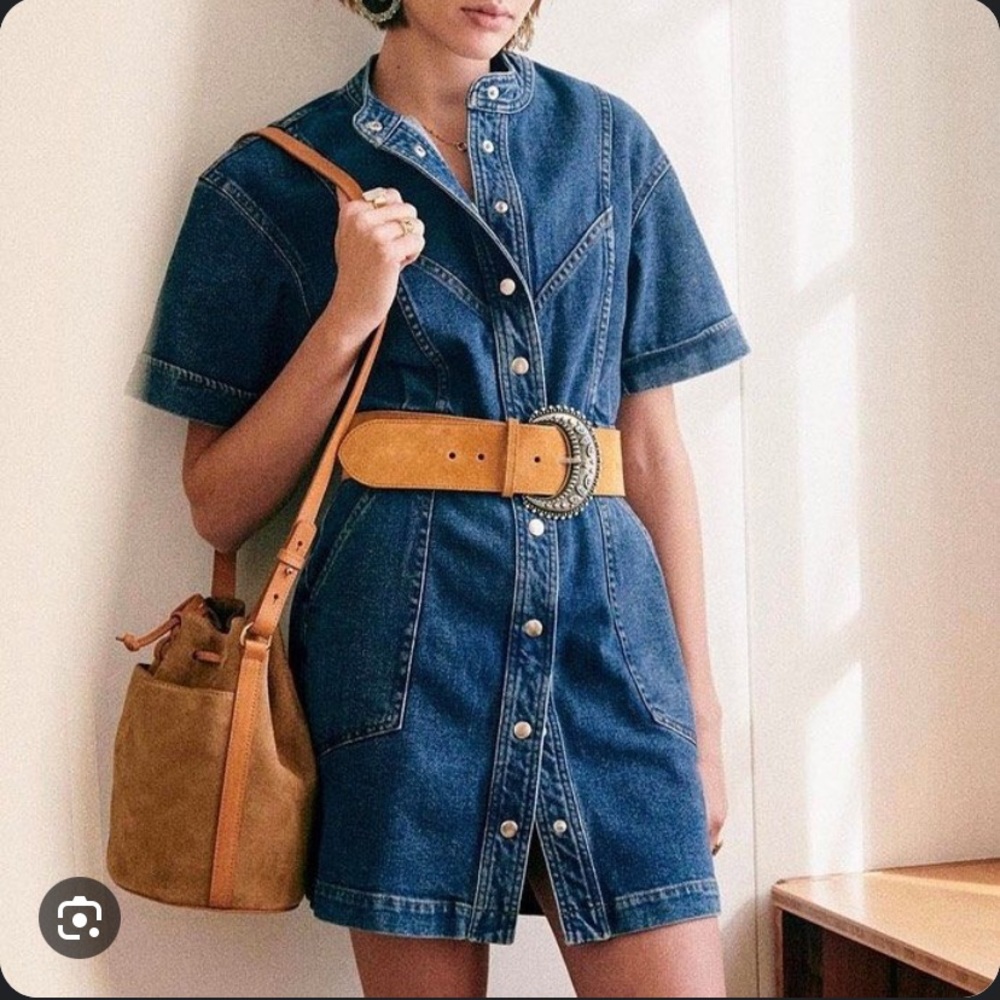Sezane Robe Paulette, sz 36, Denim